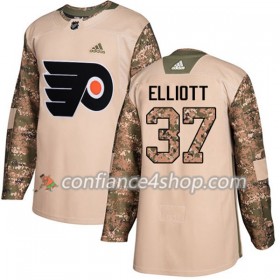Adidas Maillot de Hockey Philadelphia Flyers Brian Elliott 37 2017-2018 Camo Veterans Day Practice Authentic - Homme
